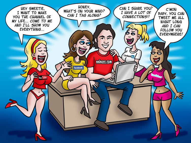 Twitter, LinkedIn, YouTube, Facebook Addiction